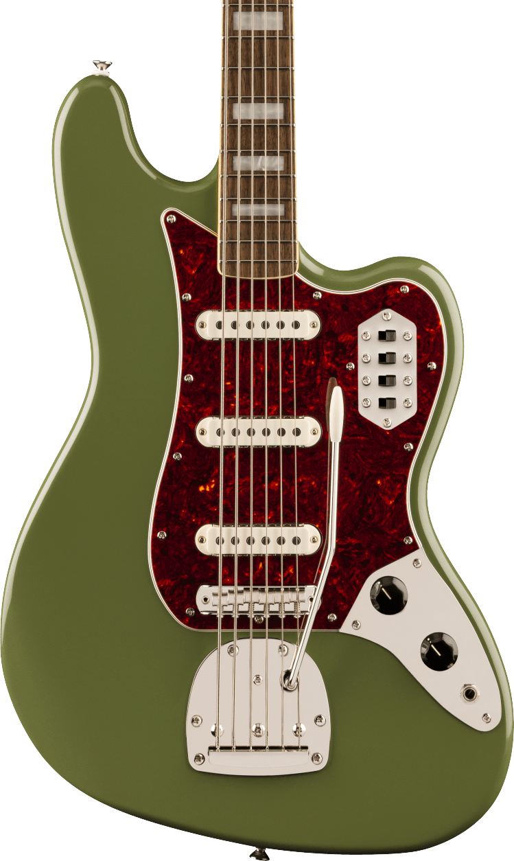 Squier FSR Classic Vibe Bass VI in Olive Green With Matching Headstock